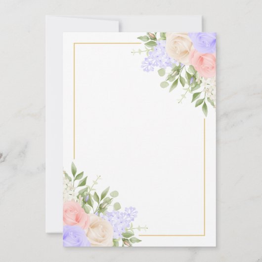 Anglais Country Garden Foil Faire-part de mariage (Dos)