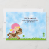 Anglais Équitation Anniversaire Invitation ~ Fille (Dos)