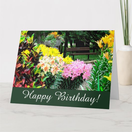 Anglais Garden Florals Carte de voeux Anniversaire (Devant)
