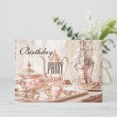 Anglais High Tea Anniversaire Fête Invitation (Debout devant)