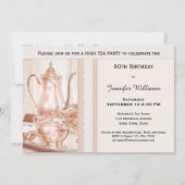Anglais High Tea Anniversaire Fête Invitation (Dos)