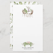 anglais jardin élégant monogramme papeterie (Devant / Derrière)