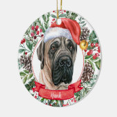 Anglais Mastiff Custom Santa Hat Dog Ornement (Gauche)