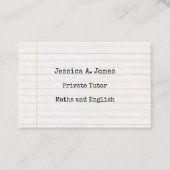 Anglais/Math Tutor carte de visite (Devant)