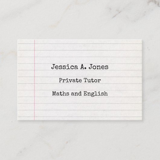Anglais/Math Tutor carte de visite (Devant)