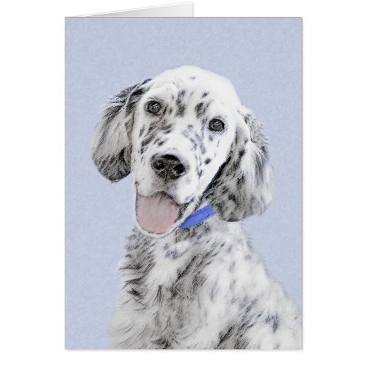 Anglais Setter Blue Belton Peinture Chien Art (Devant)