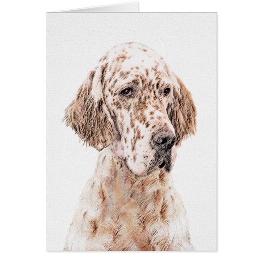 Anglais Setter Orange Belton Peinture Chien Art (Devant)