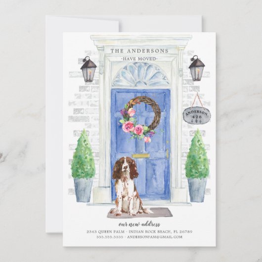 Anglais Springer Spaniel Door Moor Faire-part (Devant)