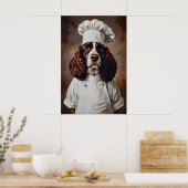 Anglais Springer Spaniel en chapeau de chef Poster (Cuisine)