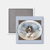 Anglais Springer Spaniel Hunts Magnet (Recto/Verso)