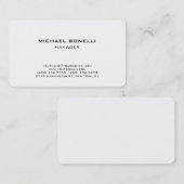 Angle arrondi blanc clair carte de visite (Devant / Derrière)