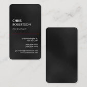 Angle arrondi gris rouge Carte de visite attrayant (Devant / Derrière)