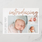 Angle moderne | Trois Faire-part de naissance phot (Recto)