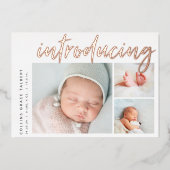 Angle moderne | Trois Faire-part de naissance phot (Recto)