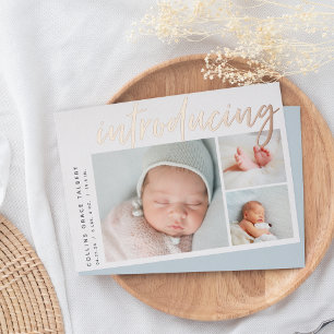 Angle moderne Trois Faire-part de naissance phot