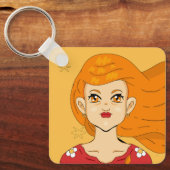 Angle Number One Heart Long Blonde Hair Princess Sleutelhanger (Voorkant)