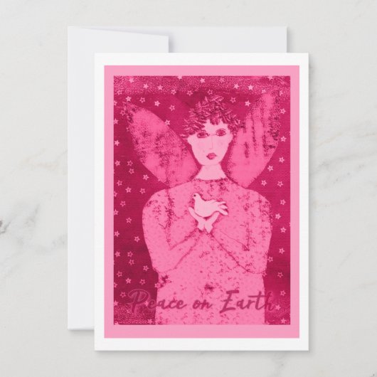 Angle primitif rose avec carte de vacances de la c (Devant)