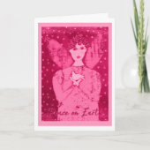 Angle primitif rose avec carte de vacances de la c (Devant)