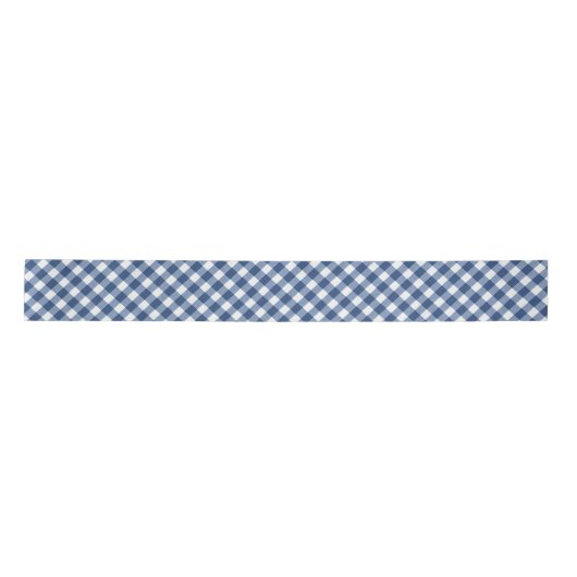 Angled Blue en White Gingham Lint (Voorkant)