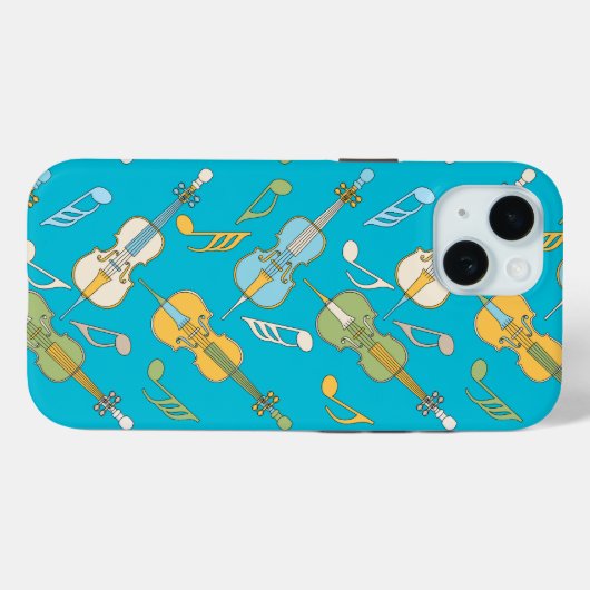 Angled Cellos and Music Notes iPhone / coque ipad (Verso (horizontal))