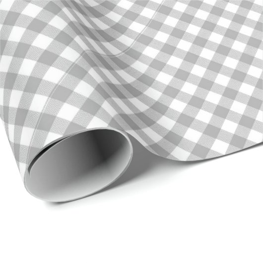 Angled Grey en White Gingham Cadeaupapier (Rol Hoek)