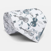 Angled Violins Muzieknoten Stropdas (Opgerold)