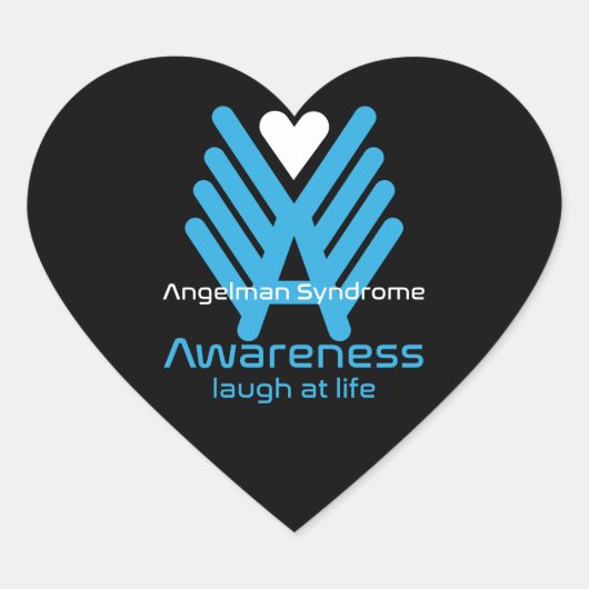 Angleman Syndrome Awareness Hart Sticker (Voorkant)