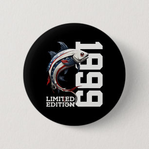 Angler 26th Birthday Gevist Limited Edition 1999 Ronde Button 5,7 Cm