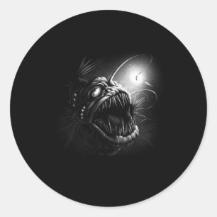 Angler Fish Deep Zee Fisher See Ocean Ronde Sticker