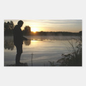 Angler Goedemorgen Rechthoekige Sticker (Voorkant)