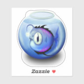 Angler vis aquarium vis schaal schattig blauw wit sticker (Vel)