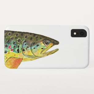 Angler's Vliegen op bruine forel iPhone XR Hoesje
