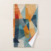 Angles Abstraits de bleu et d'orange (Serviette à main)