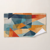 Angles Abstraits de bleu et d'orange (Serviette à main)