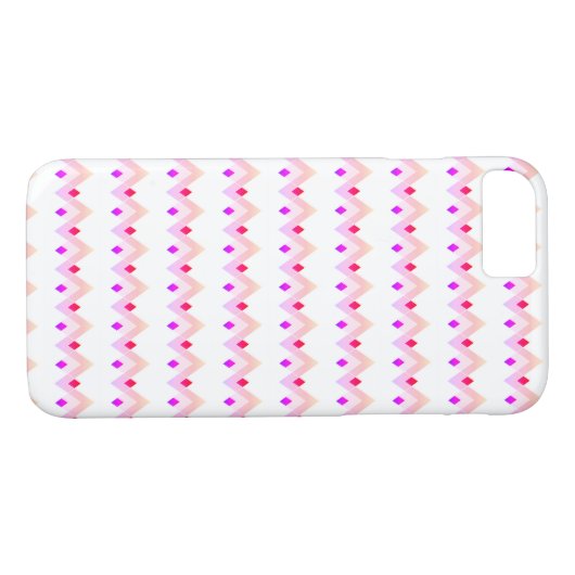 Angles Art Deco Style Pattern Roze iPhone 8/7 Hoes (Achterkant (Horizontaal))