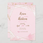 Angles roses Invitations de fête d'anniversaire (Devant / Derrière)