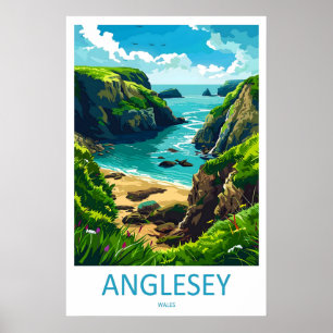 Anglesey Vintage Reisposter Ski Nationaal Park Poster