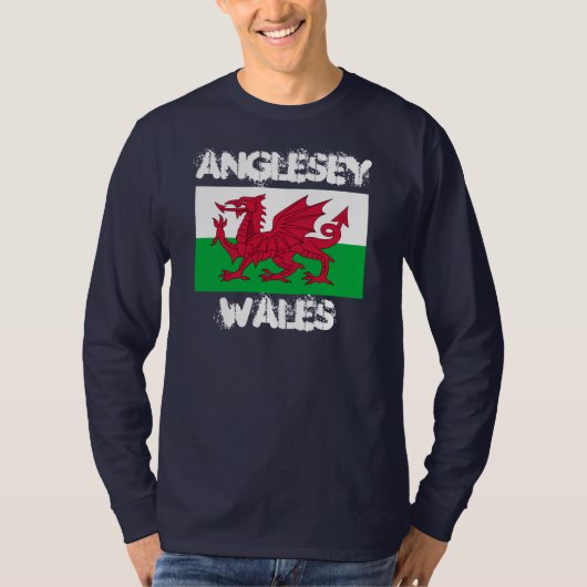 Anglesey, Wales met Welsh flag T-shirt (Voorkant)