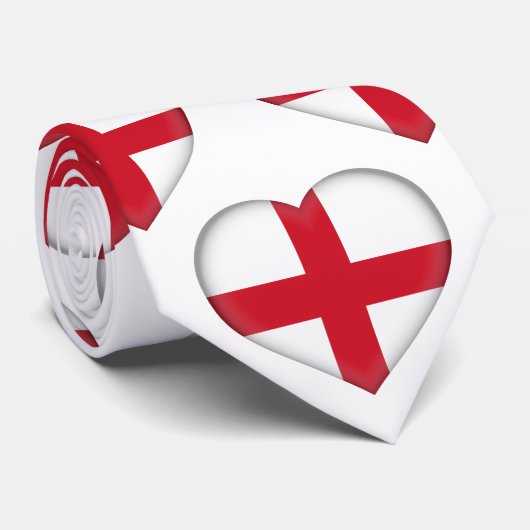 Angleterre Drapeau couleurs Motif de coeur Cravate (Roulé)