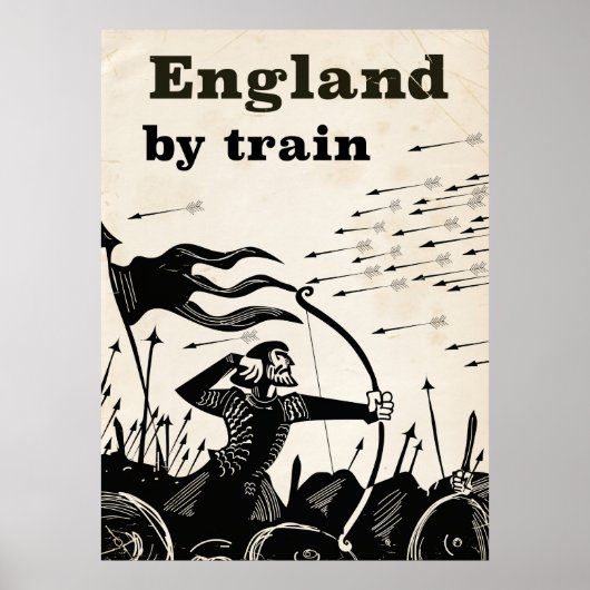 Angleterre En train affiche de voyage vintage (Devant)