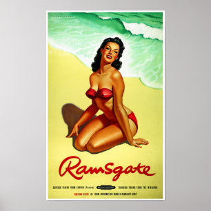 Angleterre Ramsgate Restorted Poster Vintage voyag