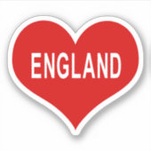 ANGLETERRE Red Love Heart Vinyl Sticker (Devant)