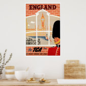 Angleterre Retro Travel Poster (Cuisine)