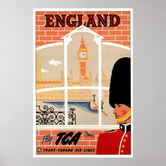 Angleterre Retro Travel Poster (Devant)