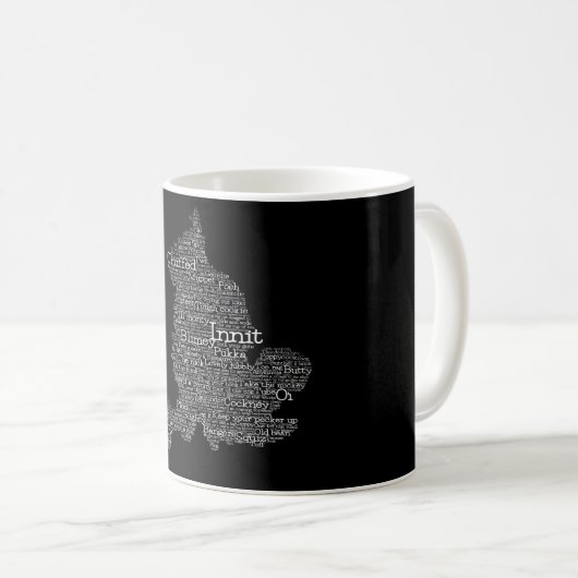 Angleterre Slang British Word Art Carte Coffee Mug (Devant droit)