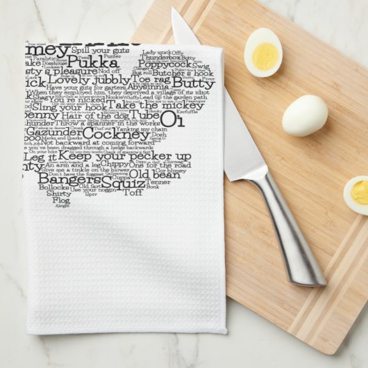 Angleterre Slang British Word Art Map Serviette de (Quart Plié)