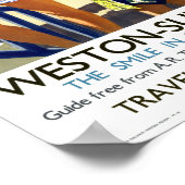 Angleterre Weston Super Mare Poster Vintage voyage (Coin)