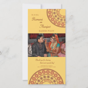 Anglo Indian Henna bruiloft Dank u fotokaart Bedankkaart