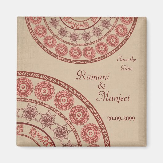 Anglo Indian Save the Date Trouwmagneet Magneet (Voorkant)