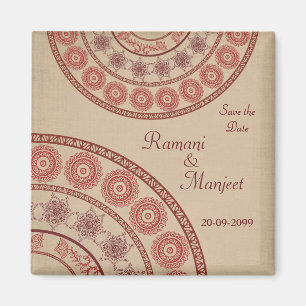 Anglo Indian Save the Date Wedding Magnet Magneet